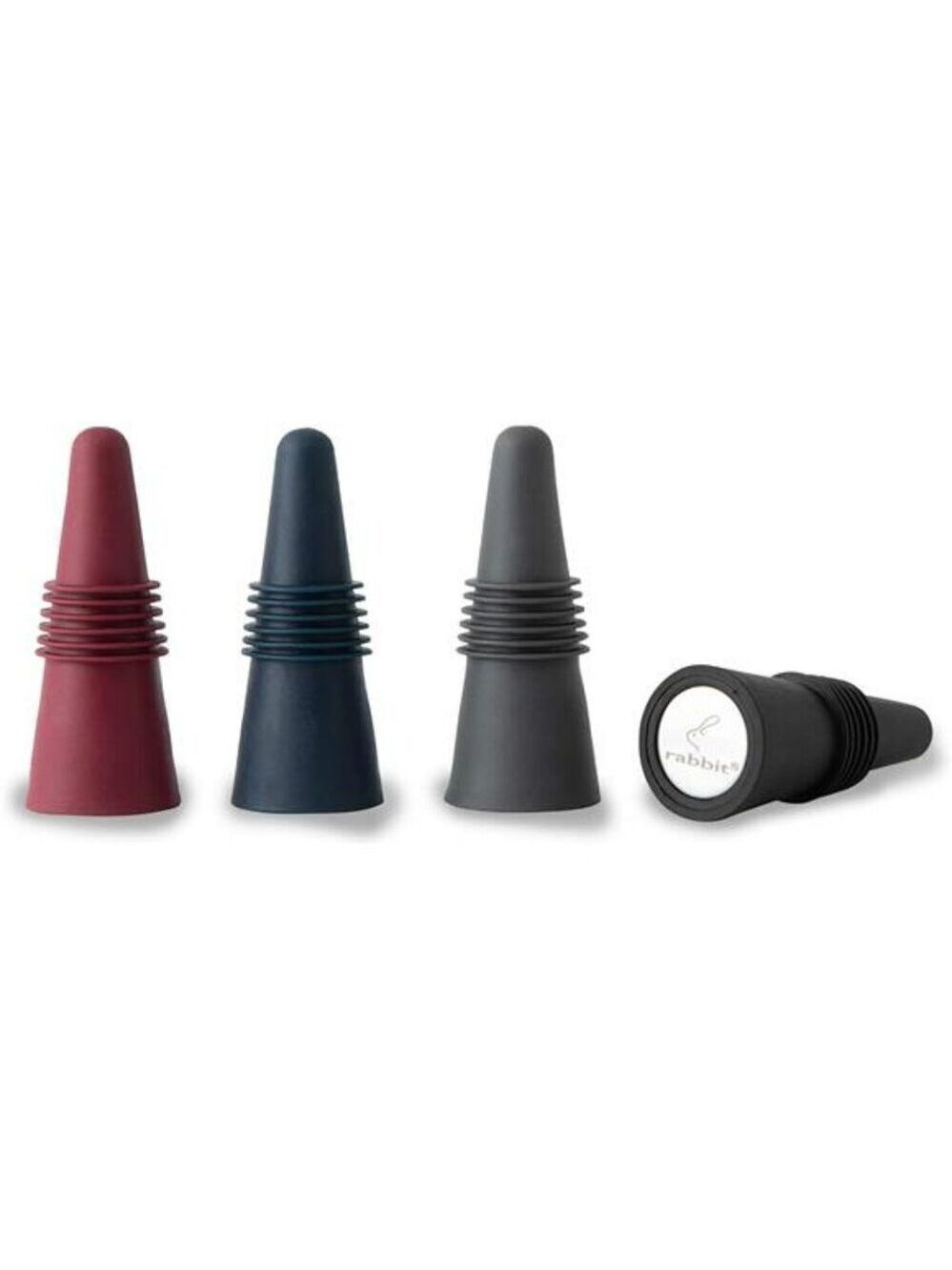 Set of 4 Silicone Wine Bottle Stoppers Reusable Air Tight Seal Multicolor